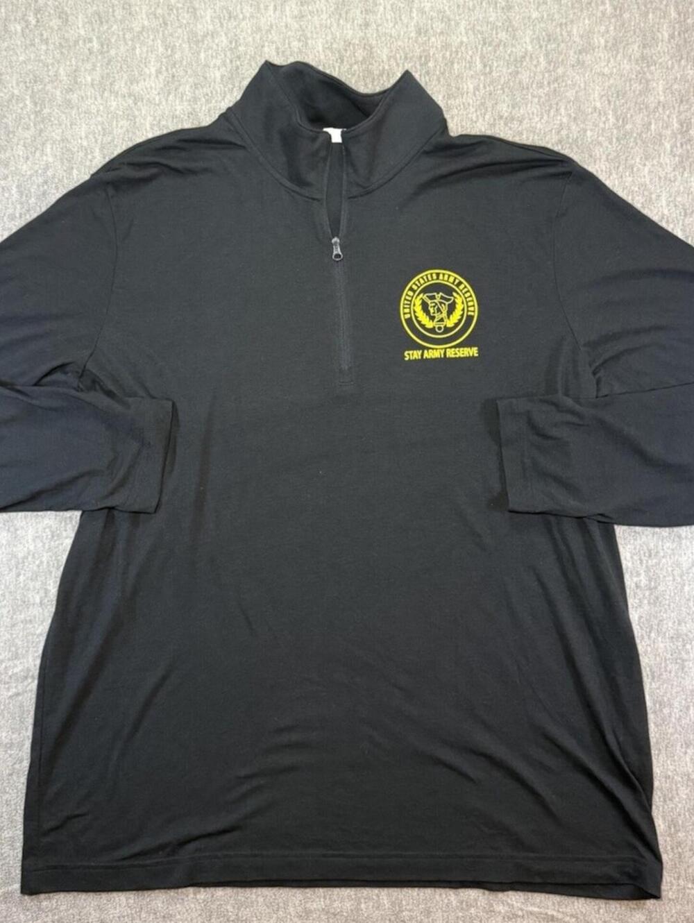 US Army Reserve Men’s 1/4 Zip-XL/Black/Stay Army Reserve/Casual/Light